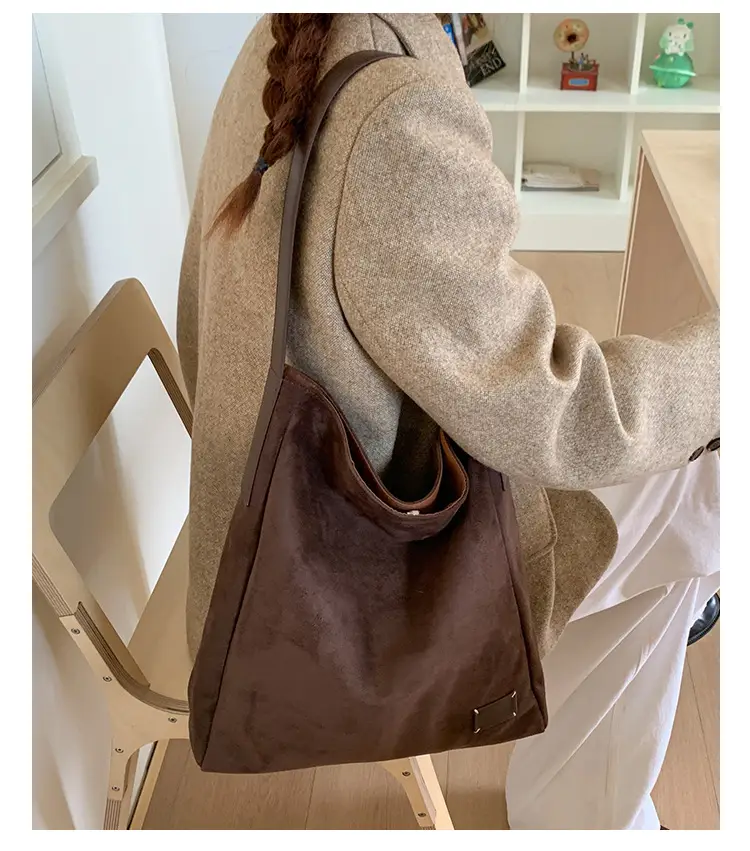 Women Large Capacity Brown Canvas Shoulder Bag 2025 — feature 20