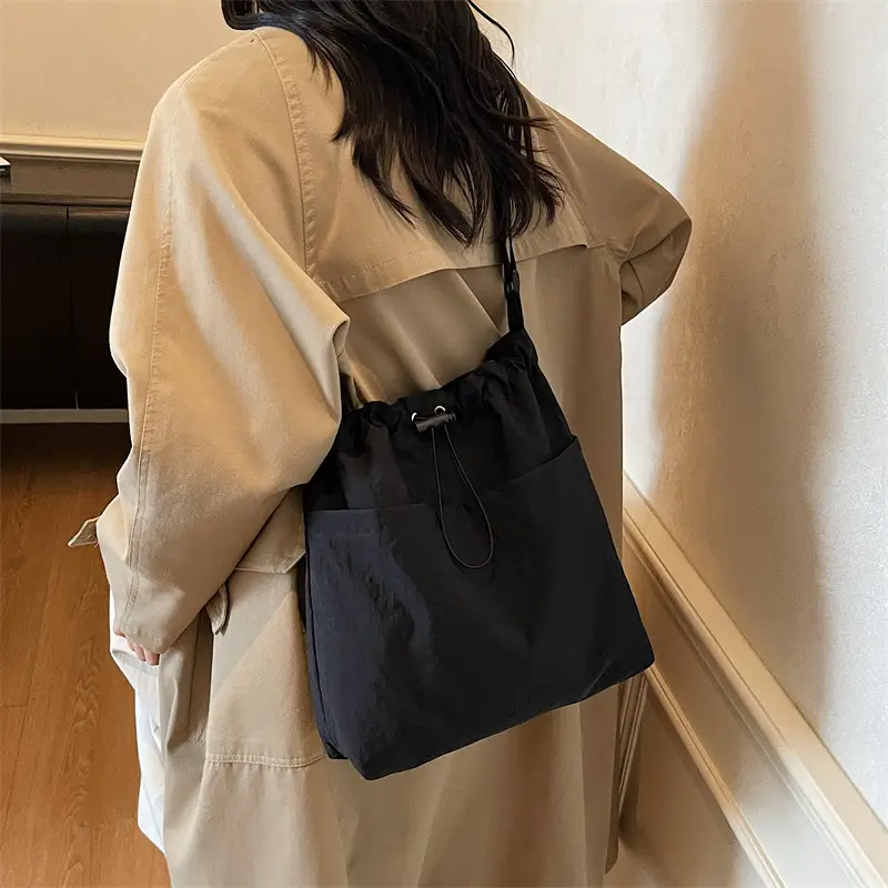 Women's Brown Cloth Shoulder Bag Large Capacity 2025 - Image 6