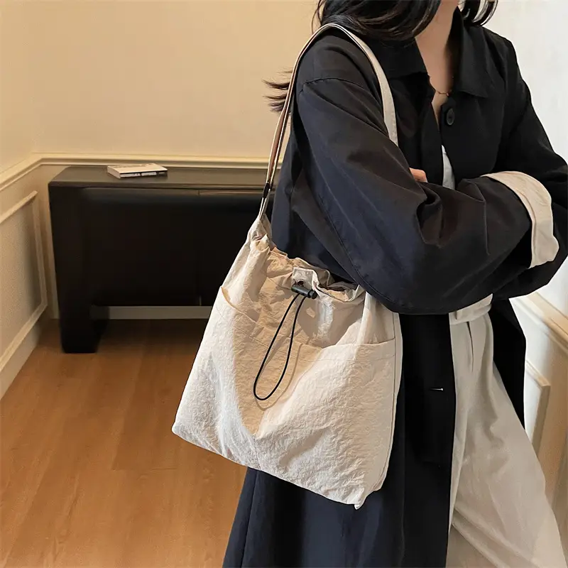 Women's Brown Cloth Shoulder Bag Large Capacity 2025 - Image 8