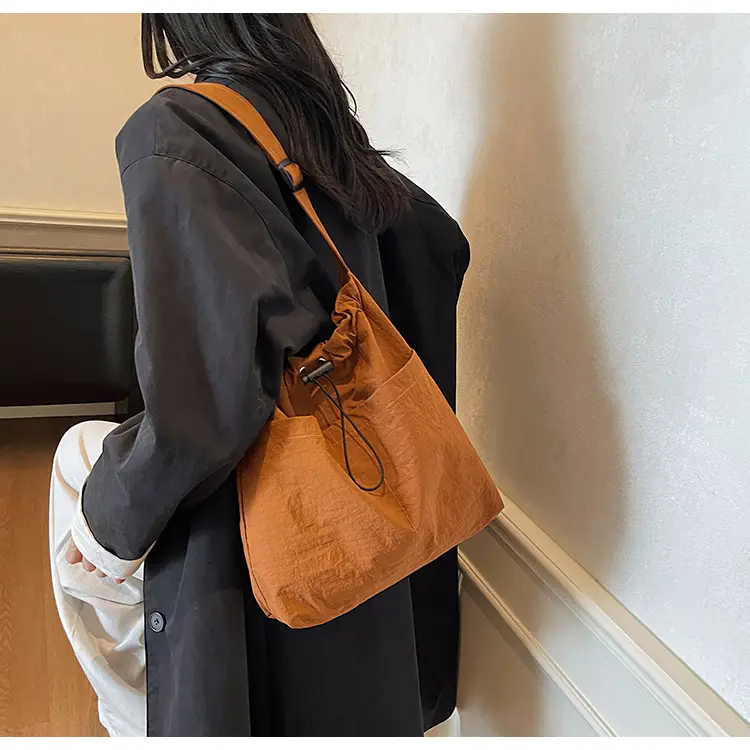 Women's Brown Cloth Shoulder Bag Large Capacity 2025 — feature 15