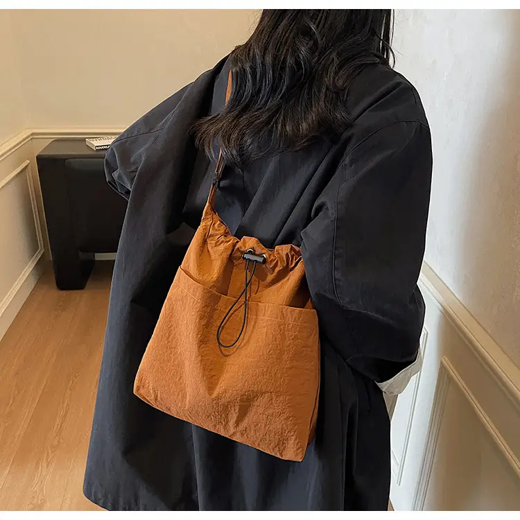 Women's Brown Cloth Shoulder Bag Large Capacity 2025 — feature 17