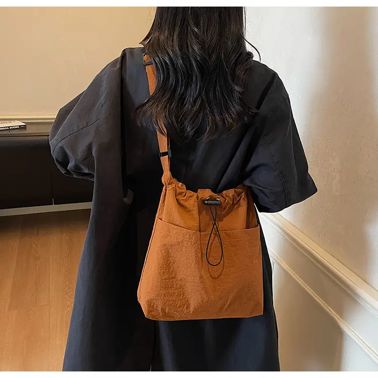 Women's Brown Cloth Shoulder Bag Large Capacity 2025 — feature 18