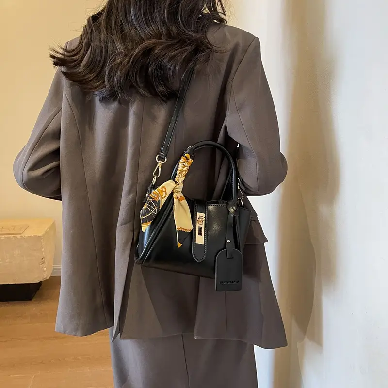 French Fashion Bucket Bag Women Brown Leather 2025 - Image 6