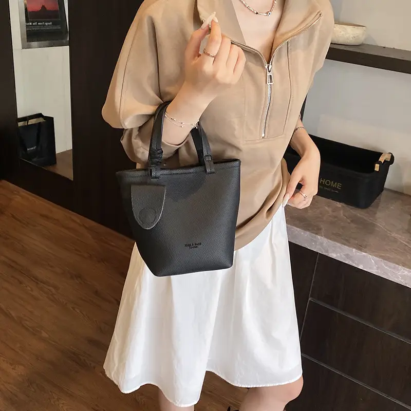 Women's Cream Bucket Bag 2025 Fashion Crossbody Shoulder Bag - Image 9