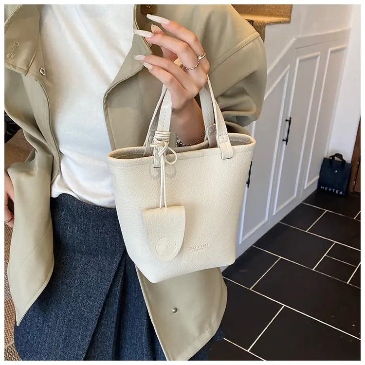 Women's Cream Bucket Bag 2025 Fashion Crossbody Shoulder Bag — feature 11