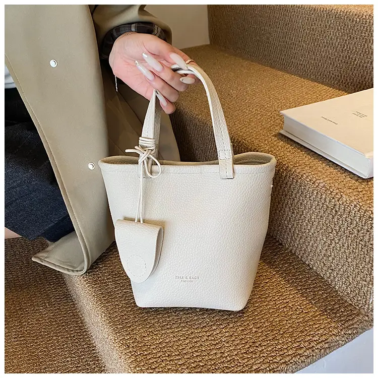 Women's Cream Bucket Bag 2025 Fashion Crossbody Shoulder Bag — feature 13