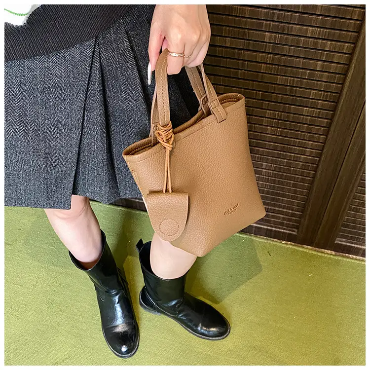 Women's Cream Bucket Bag 2025 Fashion Crossbody Shoulder Bag — feature 15
