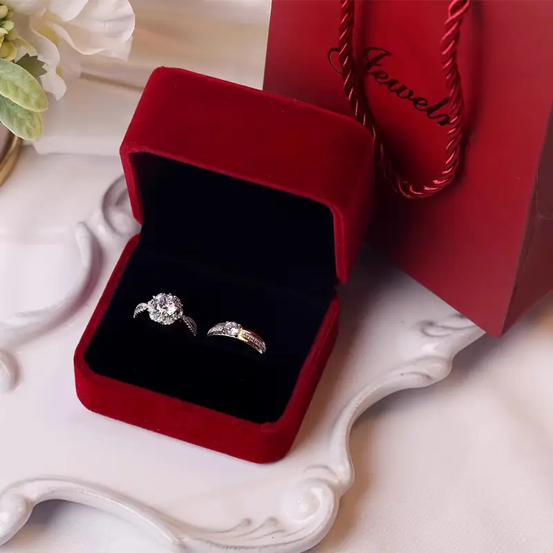 Alloy Moissanite Ring Alloy Moissanite Couple Twist Arm Diamond Ring Pair Ring Wedding Proposal Daily Easiest for Match
