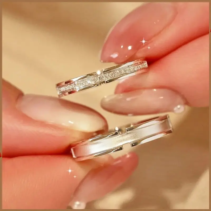 Alloy Moissanite Ring Alloy Moissanite Couple Twist Arm Diamond Ring Pair Ring Wedding Proposal Daily Easiest for Match