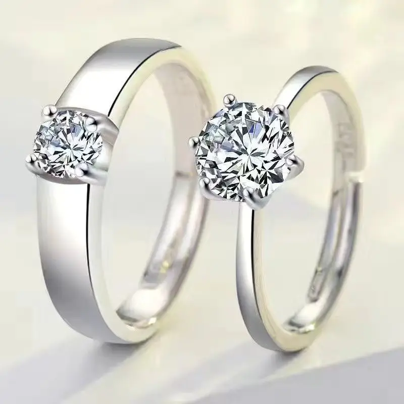 Alloy Moissanite Ring Alloy Moissanite Couple Twist Arm Diamond Ring Pair Ring Wedding Proposal Daily Easiest for Match