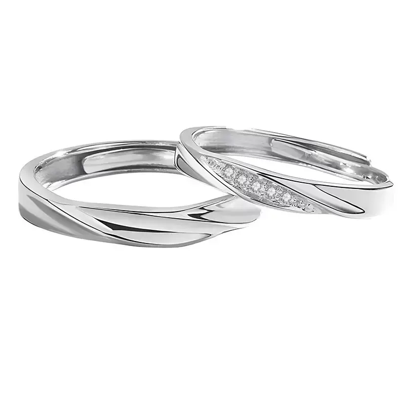 Alloy Moissanite Ring Alloy Moissanite Couple Twist Arm Diamond Ring Pair Ring Wedding Proposal Daily Easiest for Match