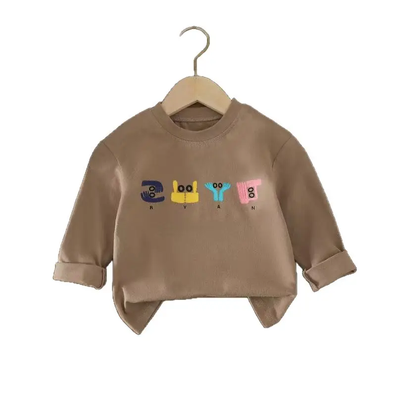 Boys Long Sleeve Cartoon Swan Top Brown - Image 8