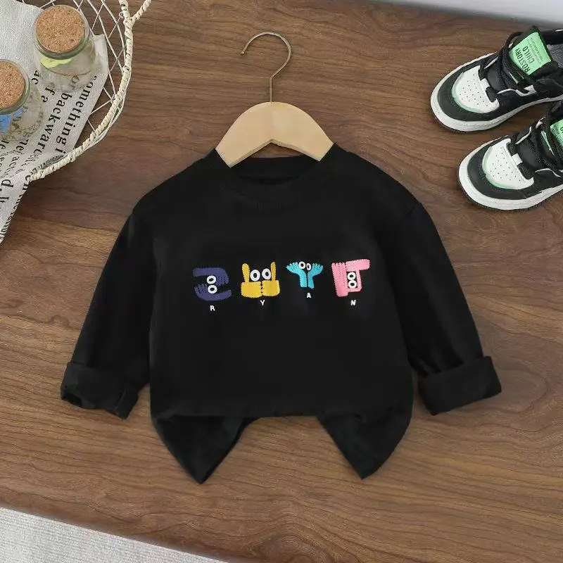 Boys Long Sleeve Cartoon Swan Top Brown - Image 2