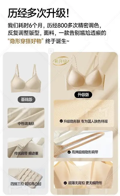 Hellosunny Mori Breath Soft Lift Bra Breathable Liquid Foundation Invisible Underwear Lace Nylon Cotton Full Cup — feature 22