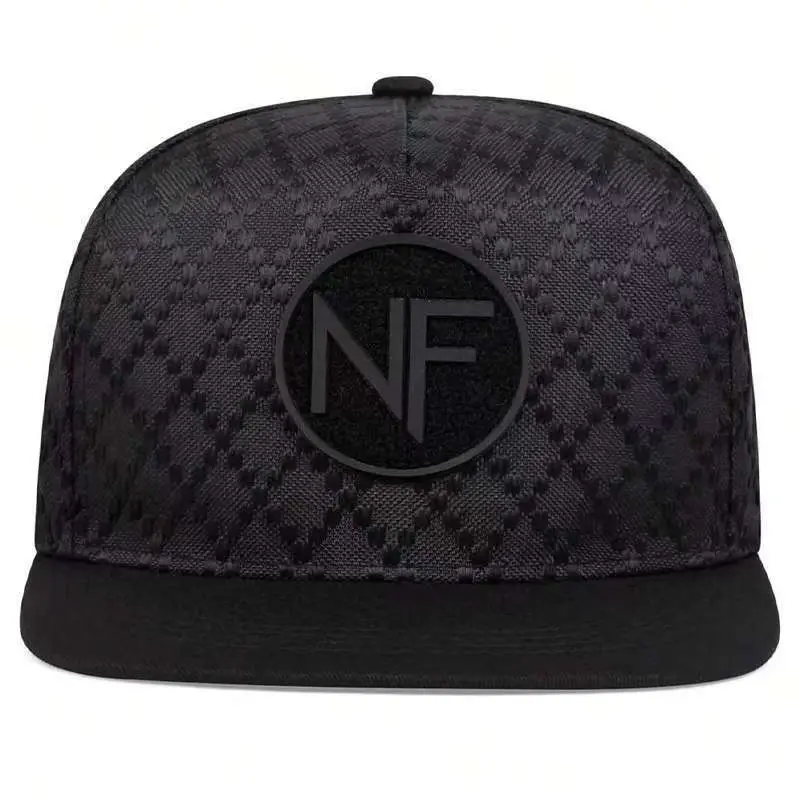 Men Plaid Knitted Baseball Cap with NF Logo