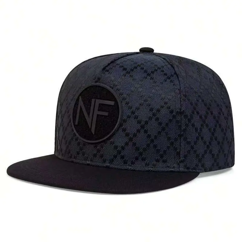 Men Plaid Knitted Baseball Cap with NF Logo