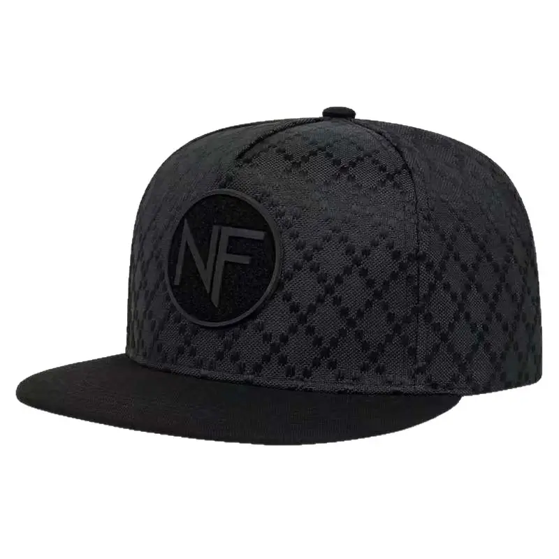 Men Plaid Knitted Baseball Cap with NF Logo