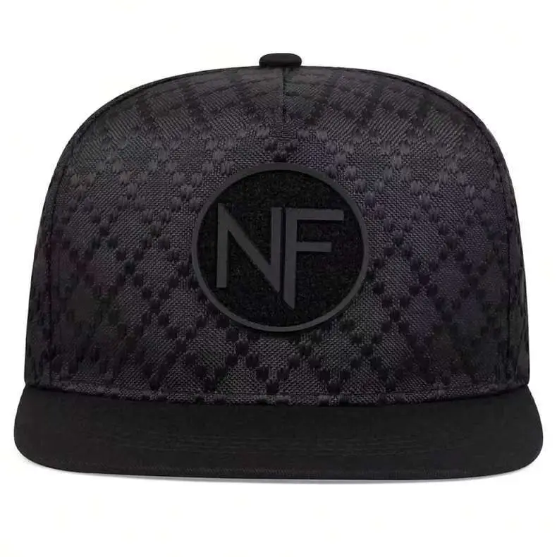 Men Plaid Knitted Baseball Cap with NF Logo — feature 2