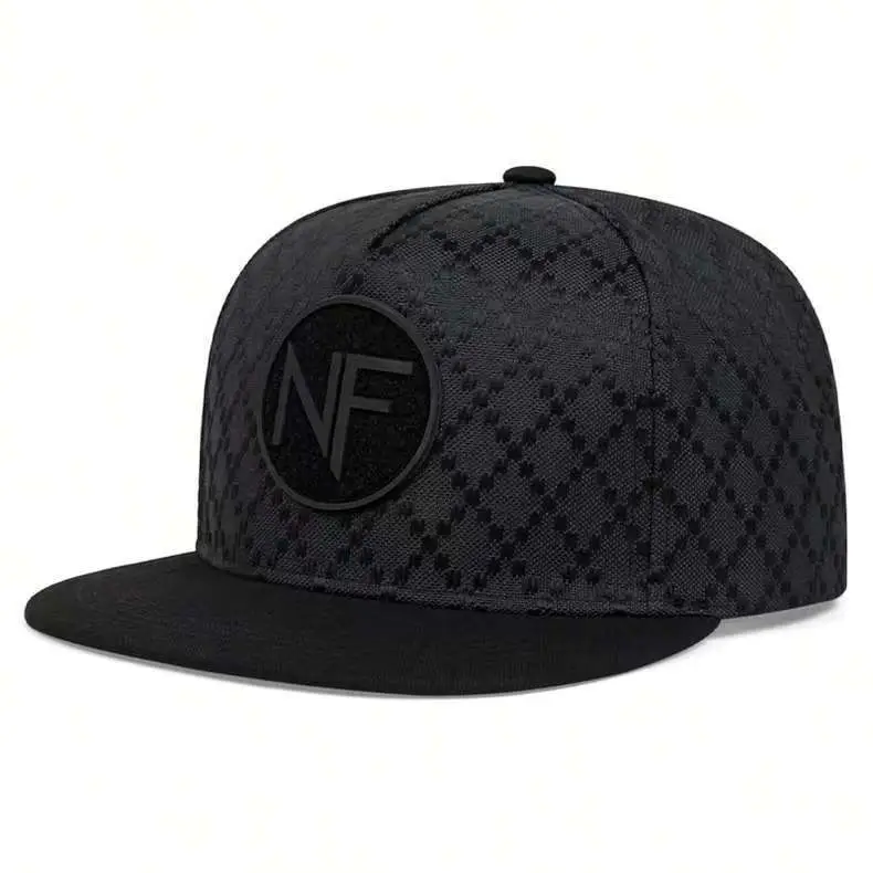 Men Plaid Knitted Baseball Cap with NF Logo — feature 3