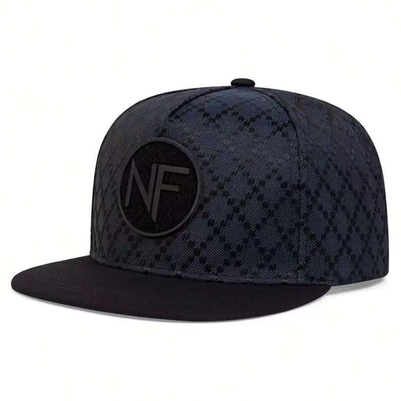 Men Plaid Knitted Baseball Cap with NF Logo — feature 5