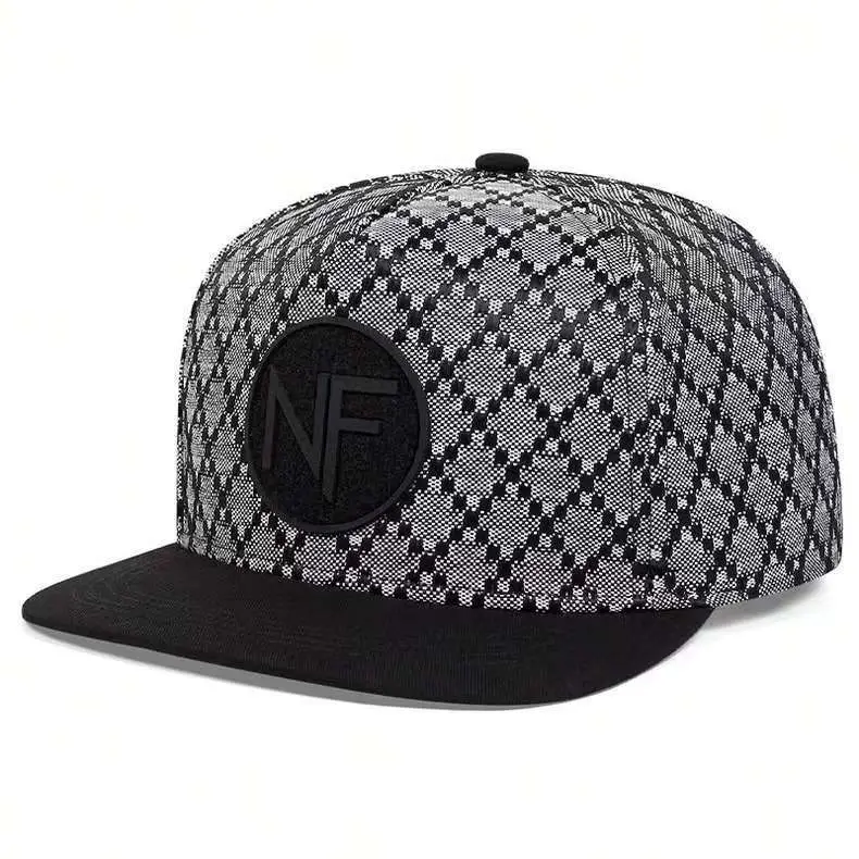 Men Plaid Knitted Baseball Cap with NF Logo — feature 6