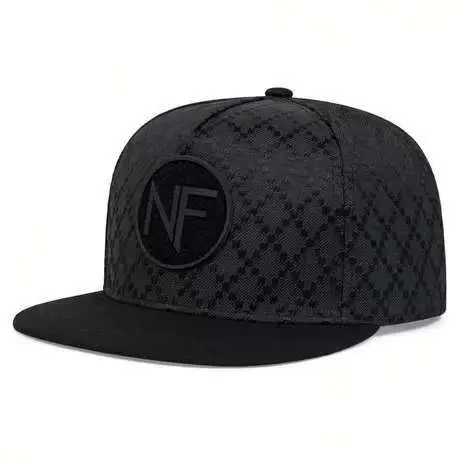 Men Plaid Knitted Baseball Cap with NF Logo