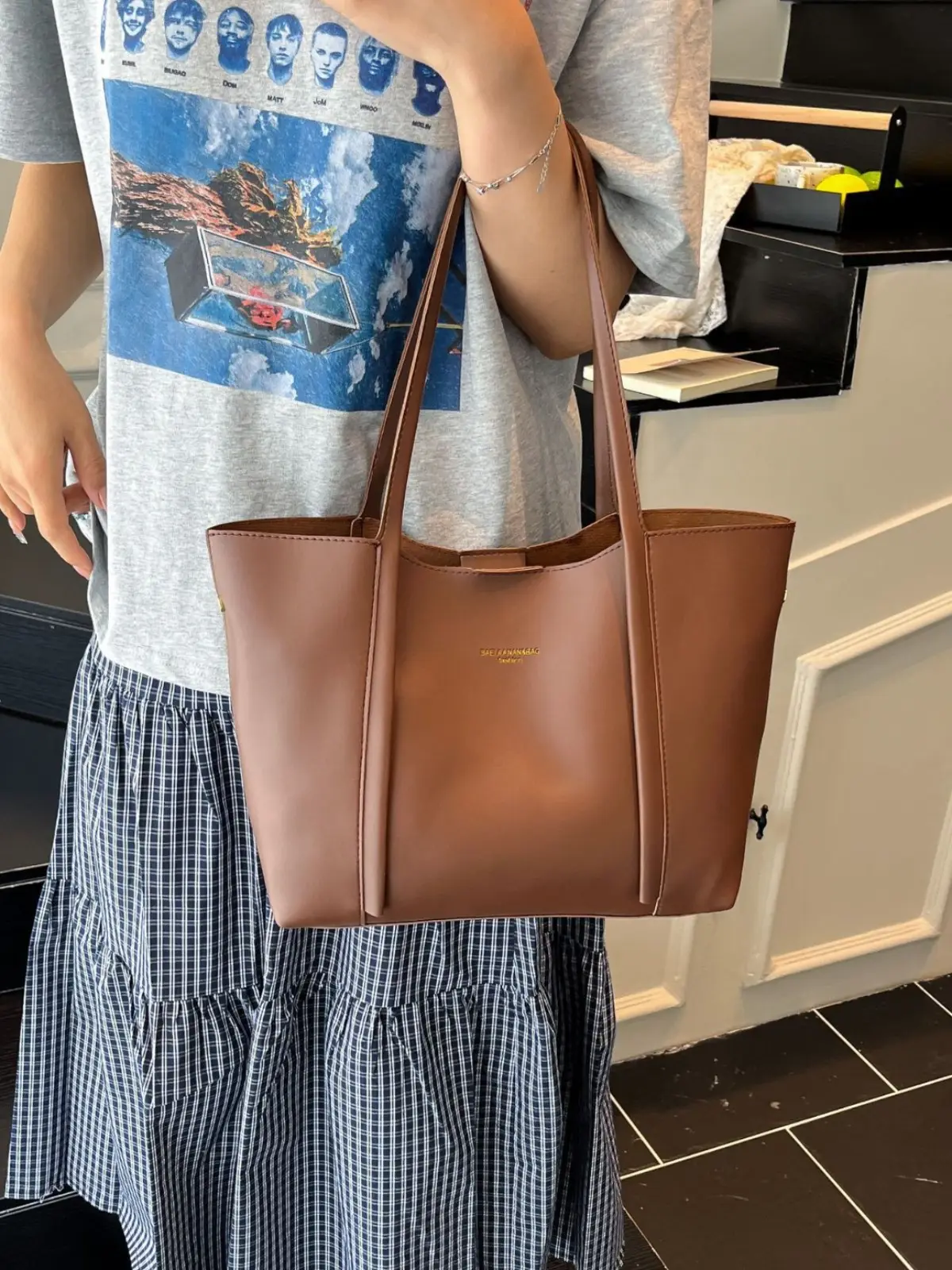 Brown Cross-Border Tote Bag for Women