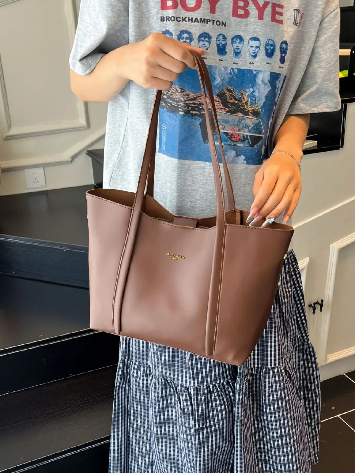 Brown Cross-Border Tote Bag for Women