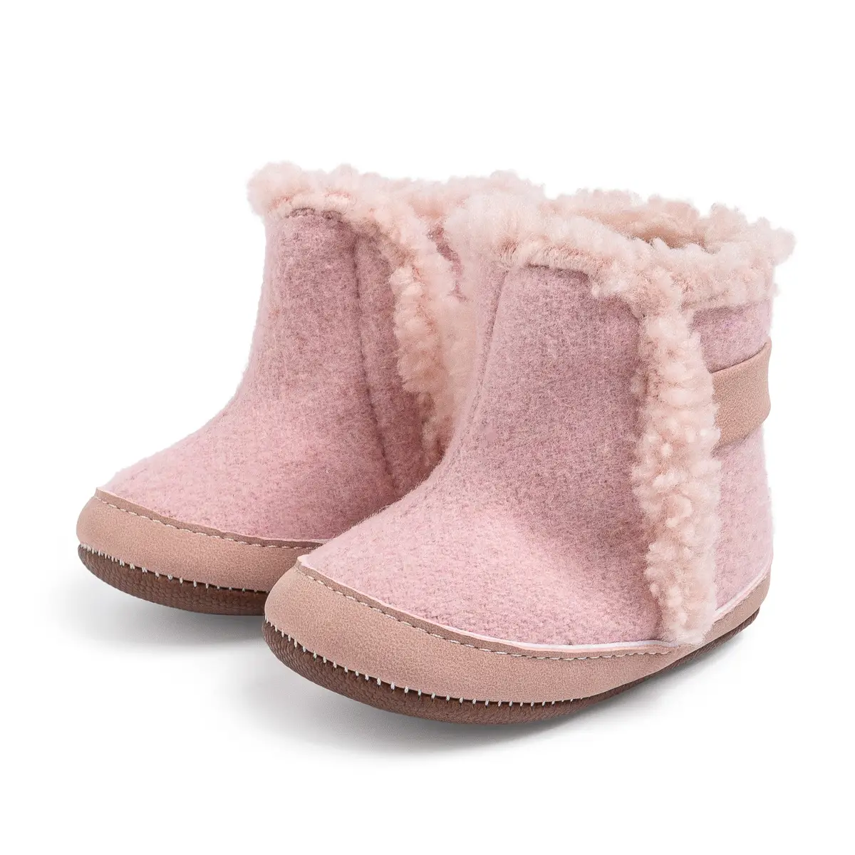 Winter Baby Snow Boots Fleece Lined Grey Anti-Slip