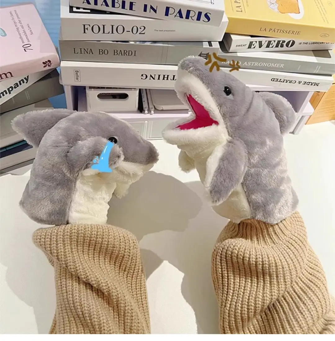 Shark Hand Puppet Glove Plush Toy Stress Relief Open-Mouth Internet Celebrity Birthday Gift Student Interactive Gift for Children — feature 9