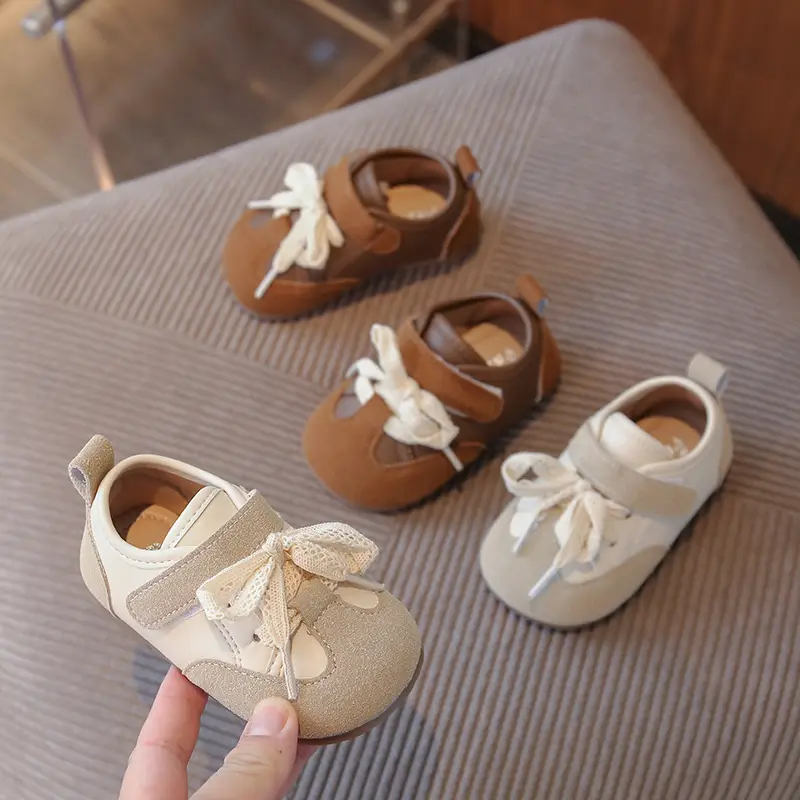 Korean Style Baby Girl Leather Shoes Wear-Resistant Soft Sole Baby Toddler Shoes Casual Girls Bean Spring and Autum New Children's Shoes