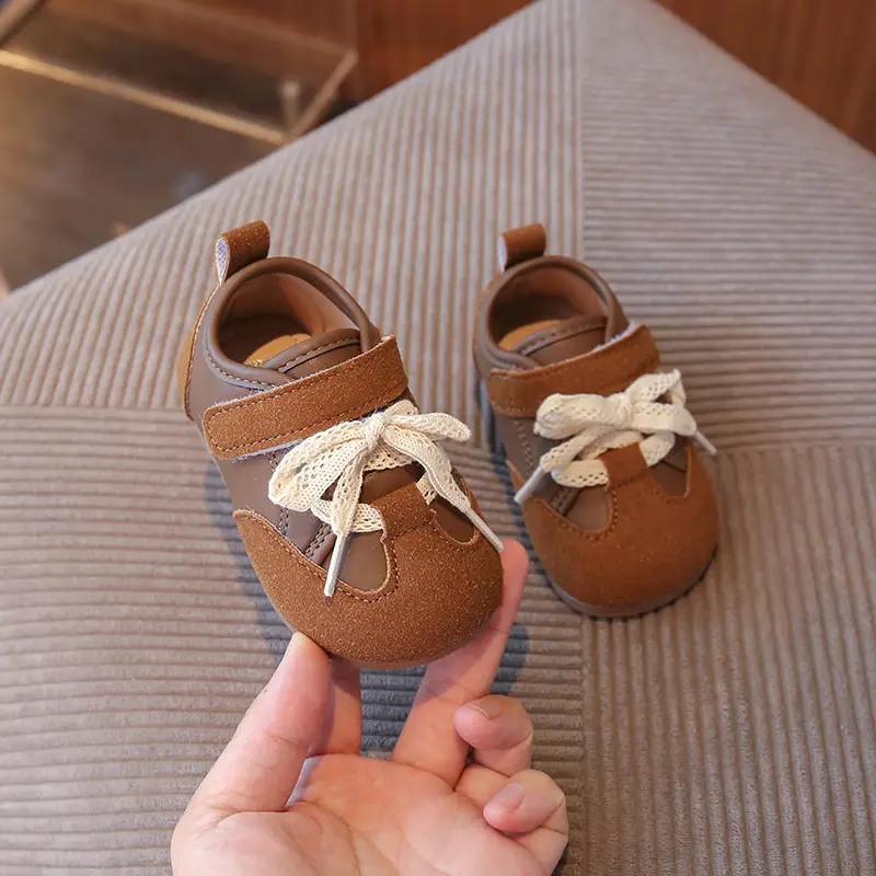Korean Style Baby Girl Leather Shoes Wear-Resistant Soft Sole Baby Toddler Shoes Casual Girls Bean Spring and Autum New Children's Shoes
