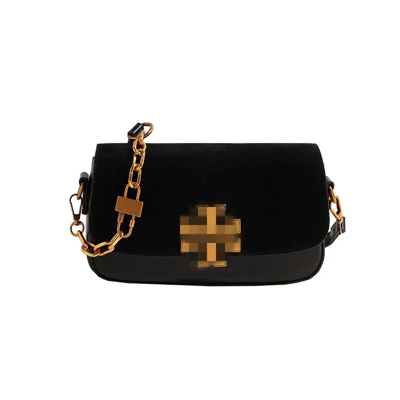 Trendy Black Women's Crossbody Bag with Gold Chain - Image 2