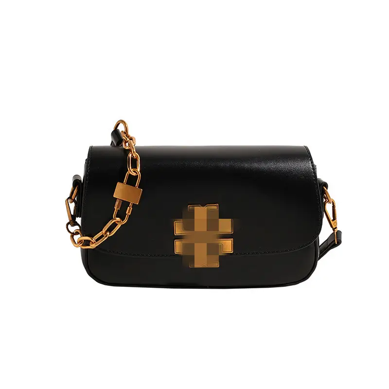 Trendy Black Women's Crossbody Bag with Gold Chain - Image 3