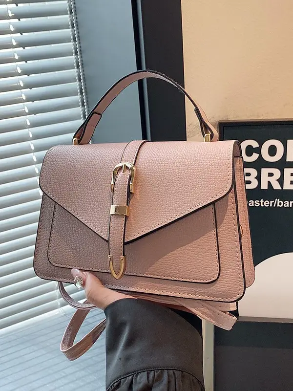 Textured Grey Square Handbag for Women 2026