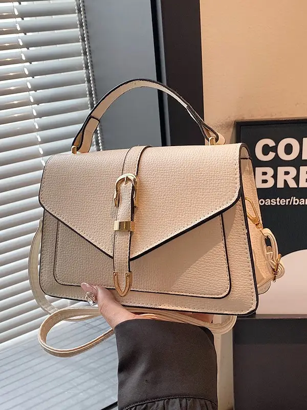 Textured Grey Square Handbag for Women 2026