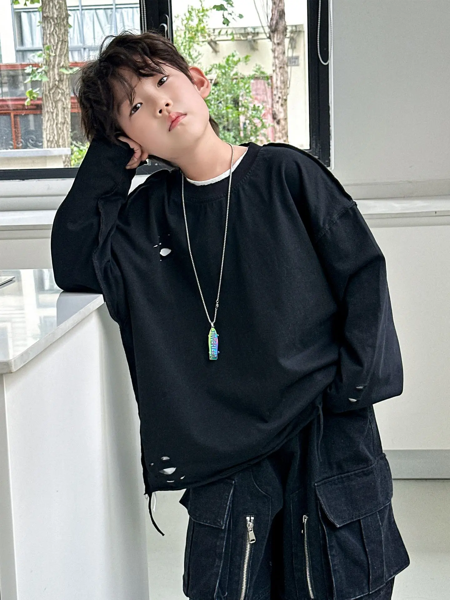 Boys Red Sweatshirt Long Sleeve Spring Autumn Korean Style - Image 7