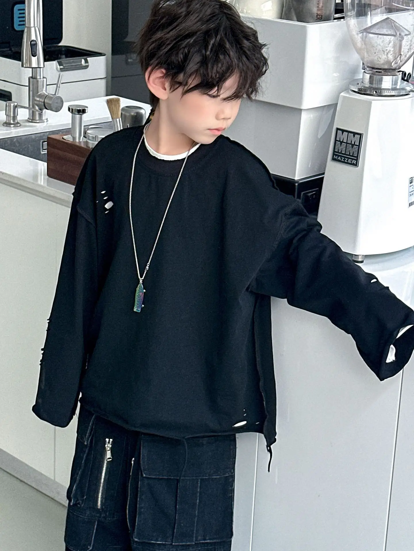 Boys Red Sweatshirt Long Sleeve Spring Autumn Korean Style — feature 18