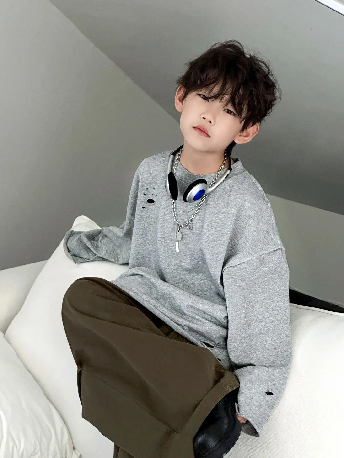 Boys Red Sweatshirt Long Sleeve Spring Autumn Korean Style — feature 9