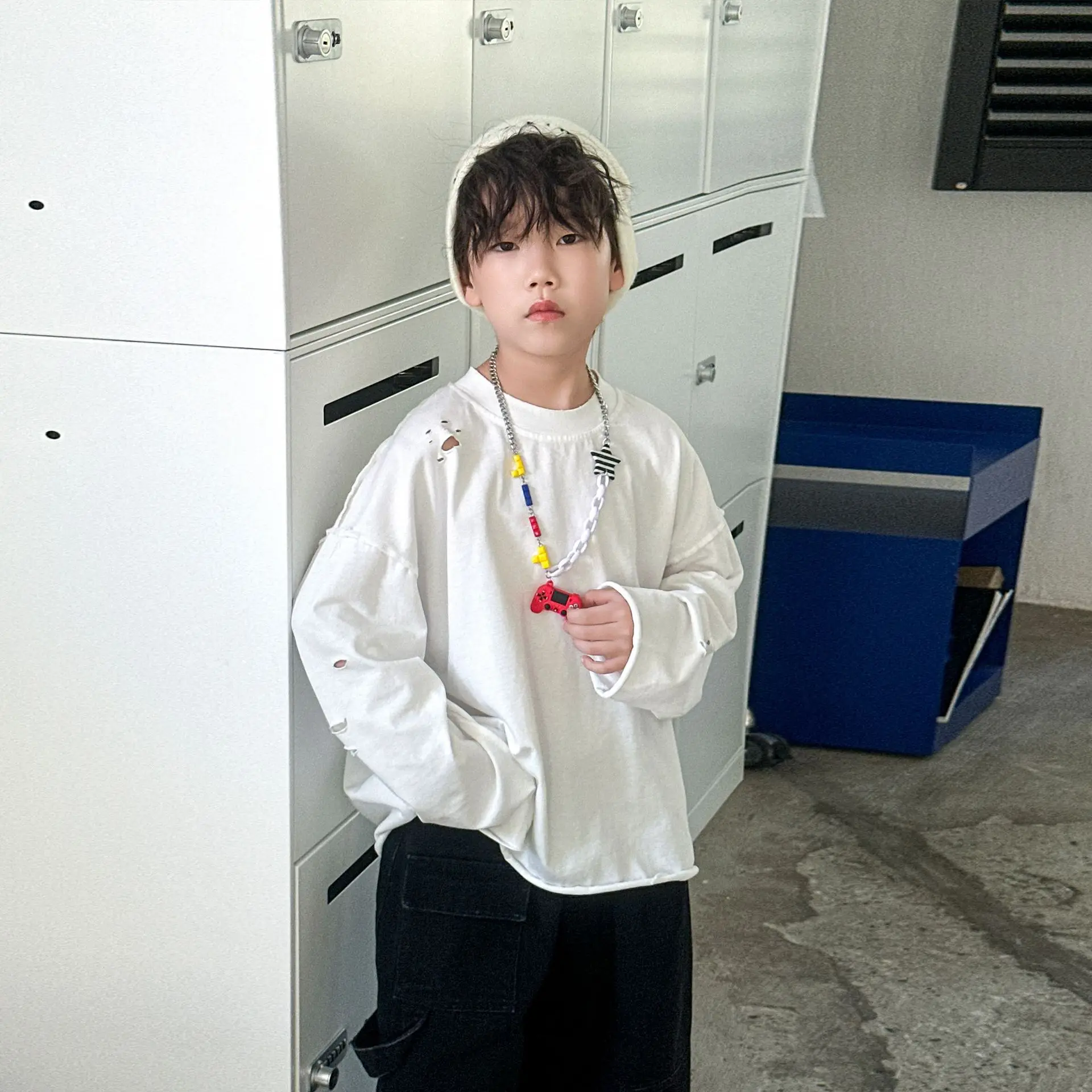 Boys Red Sweatshirt Long Sleeve Spring Autumn Korean Style - Image 4