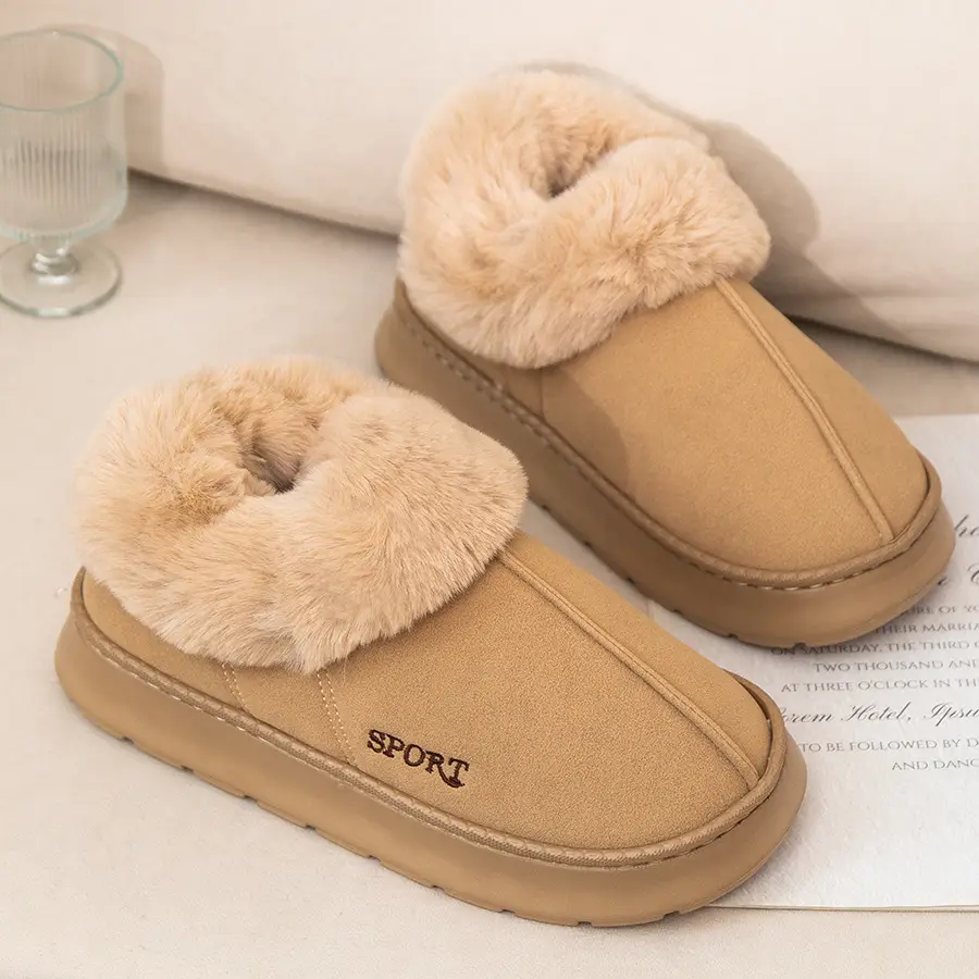 Women Fleece Lined Slippers Pink Winter Warm Indoor - Image 12
