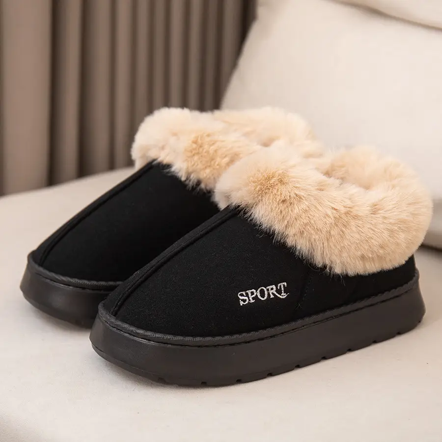 Women Fleece Lined Slippers Pink Winter Warm Indoor - Image 13