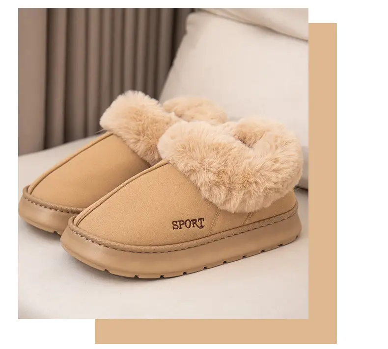 Women Fleece Lined Slippers Pink Winter Warm Indoor — feature 13