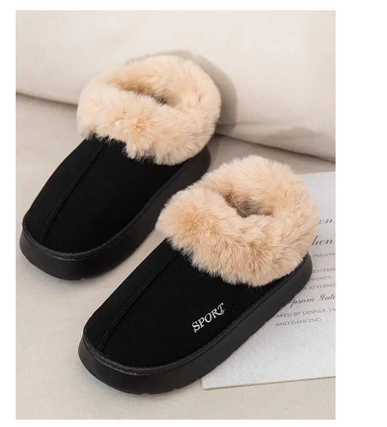 Women Fleece Lined Slippers Pink Winter Warm Indoor — feature 14