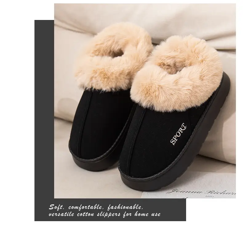 Women Fleece Lined Slippers Pink Winter Warm Indoor — feature 15