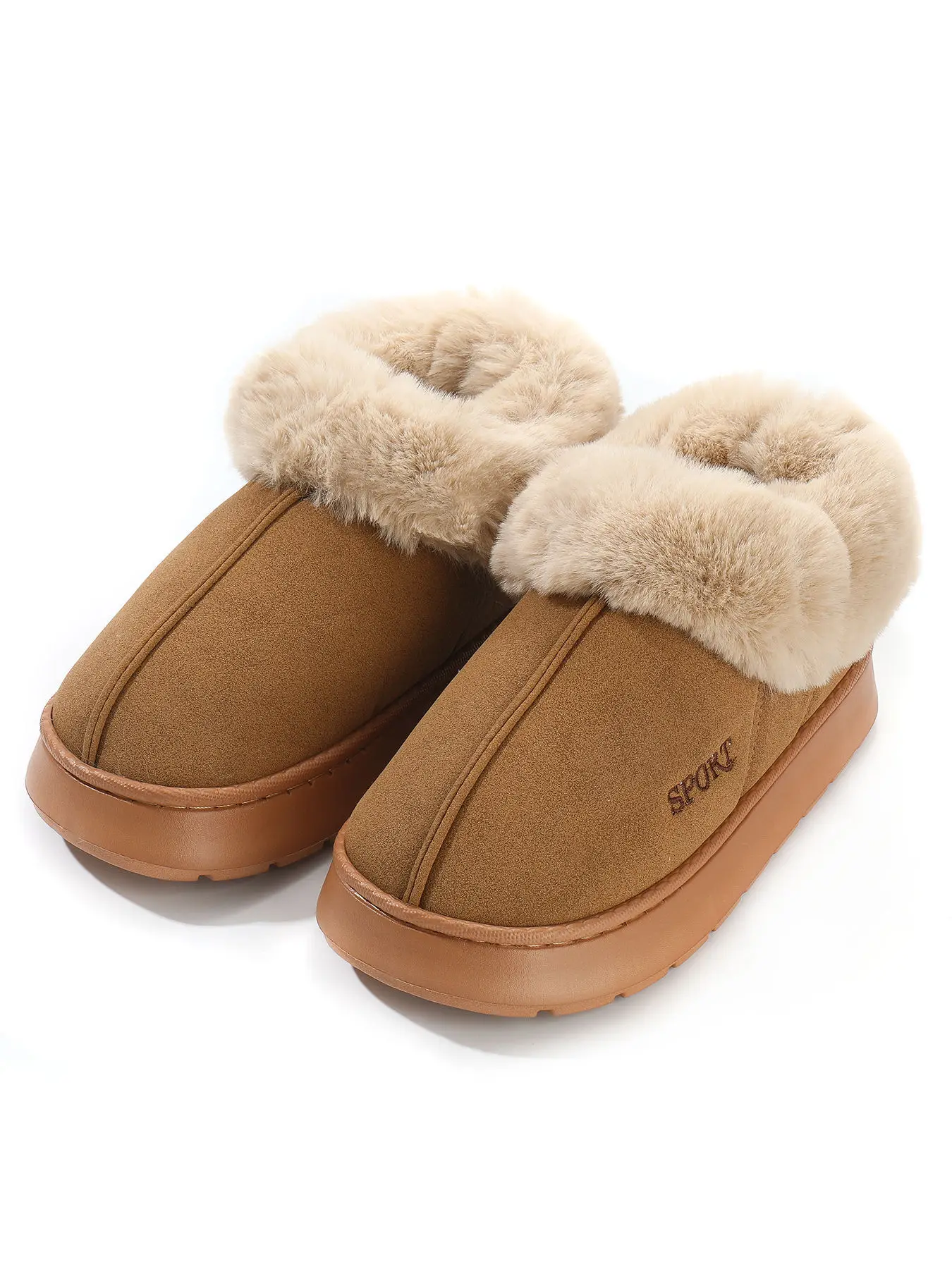 Women Fleece Lined Slippers Pink Winter Warm Indoor - Image 4