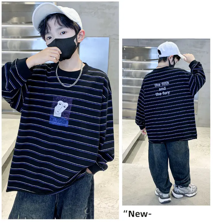 Children Striped T-Shirt Blue White 2025 — feature 10