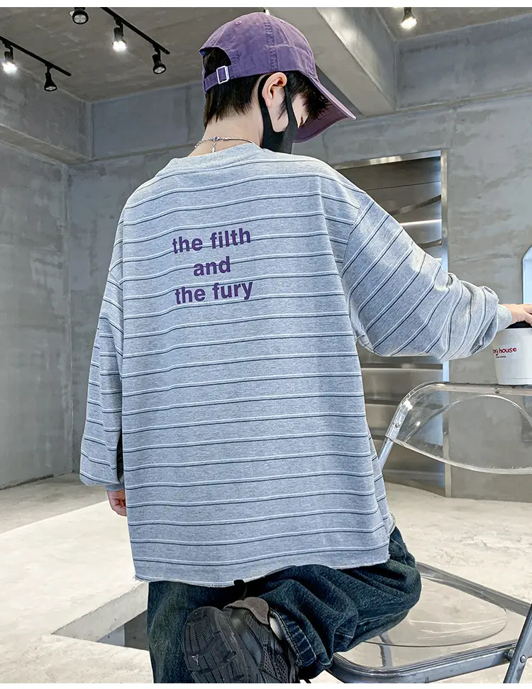 Children Striped T-Shirt Blue White 2025 — feature 14