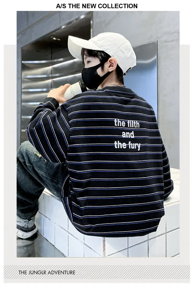 Children Striped T-Shirt Blue White 2025 — feature 7
