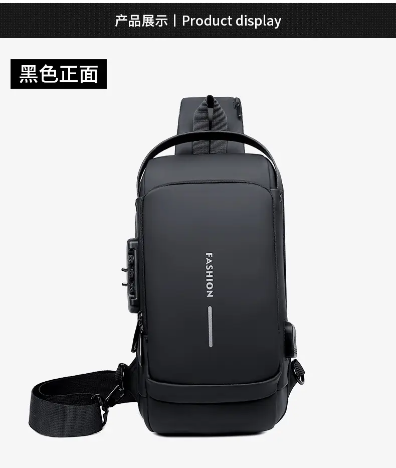 Men's Chest Bag Password Lock Anti-Theft Cycling Bag Casual Outdoor Running Waist Bag Single Shoulder Crossbody Sports Motorcycle Bag — feature 17